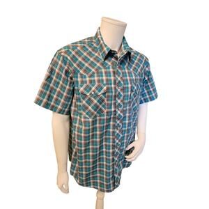 Wrangler Shirt Pearl Snap Adult Western Men Plaid Size XL